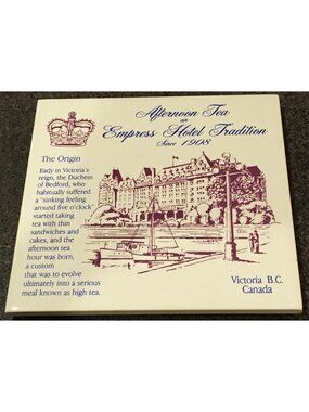 Afternoon High Tea at Empress Hotel Victoria BC Ceramic Tile Wall Hanging Trivet